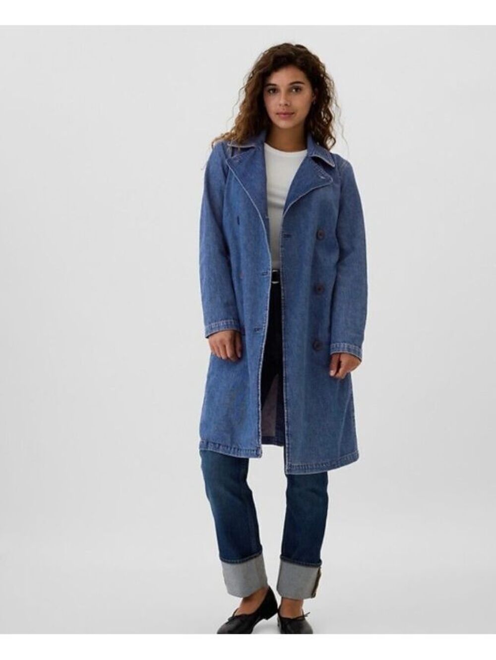 NWT Gap Denim Trench Coat medium wash